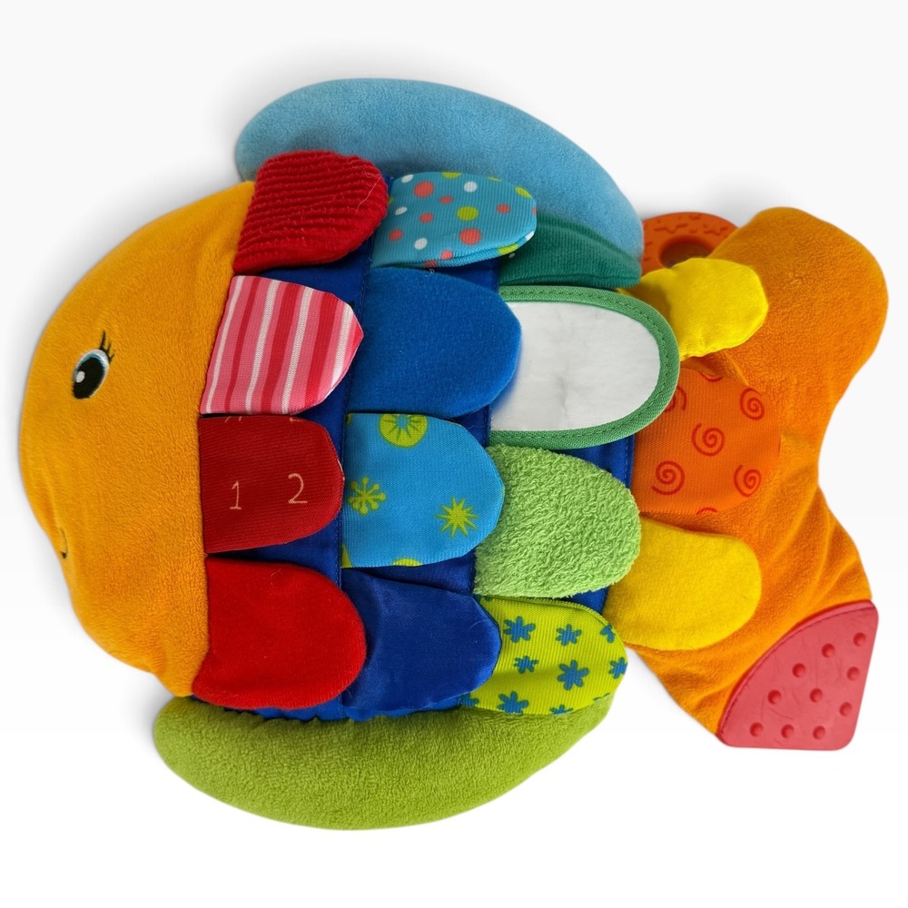 Melissa & Doug Flip Fish Plush Baby Toy Sensory Crinkle Tags Tummy Time Colorful